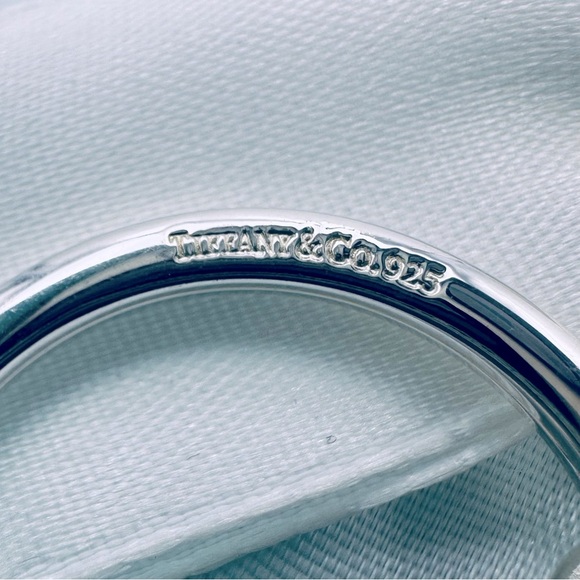 RARE Tiffany & Co. Blue Enamel Wavy Notes Charm Keychain in Sterling Silver - Picture 9 of 10